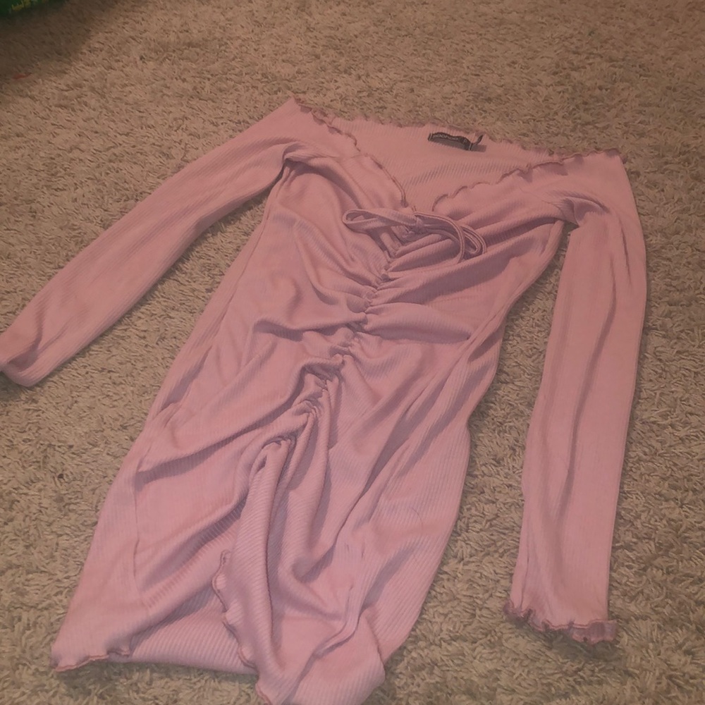 Pink off the shoulder dress